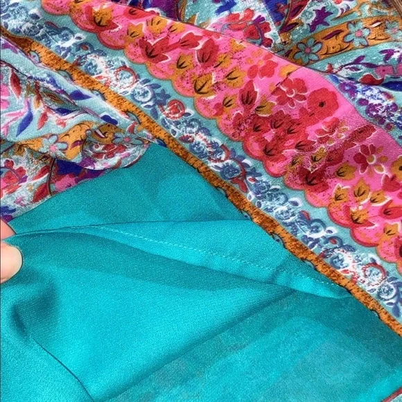 Anthropologie Maple Silk Paisley Strapless Smocked Dress - Picture 7 of 7